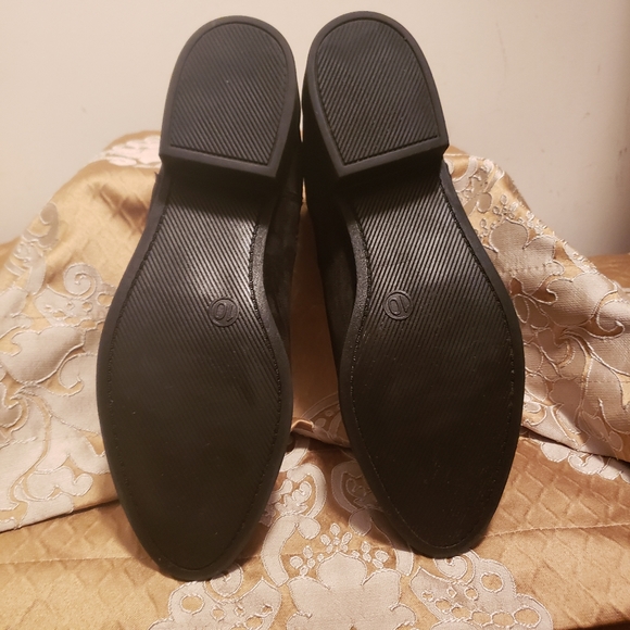 Express Faux Suede Black Slip on block heel Booties 1.5 inch heel Size: 10 - Picture 10 of 10